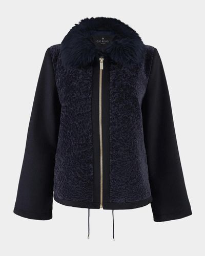 Gorski Wool Jacket with Shearling Front and Collar