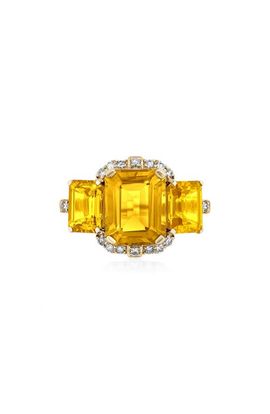 GOSHWARA GOSHWARA Gossip 18k Gold Opal & Diamond 3-Stone Ring