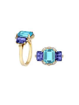 Goshwara Women's Gossip 18K Yellow Gold & Multi-Gemstone Ring