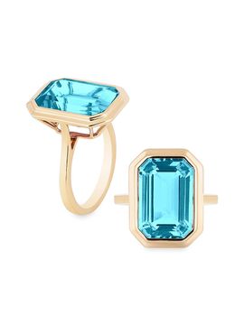 Goshwara Women's Manhattan 18K Yellow Gold & Blue Topaz Ring