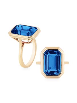 Goshwara Women's Manhattan 18K Yellow Gold & London Blue Topaz Ring