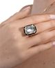 Goshwara Women's Mélange Rock Crystal & Onyx Emerald Cut Ring - 2