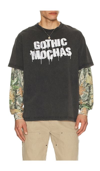 Gothicmochas Gothicmochas Stencil Spray Layered Long Sleeve Tee