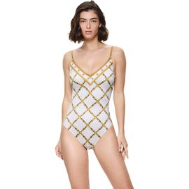 Gottex Gottex Deco Riviera V-Neck One Piece Swimsuit