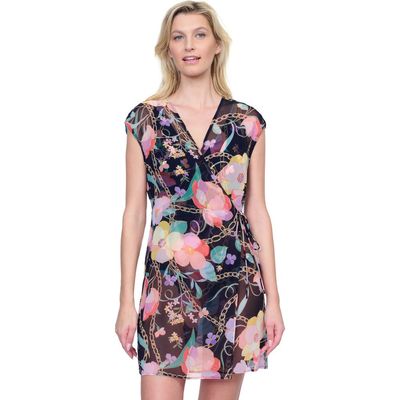Gottex Gottex Memories Of Capri Short Surplice Wrap Dress With Tie