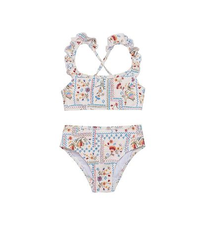 Gottex Kids Gottex Girls' Floral Soul Textured Scoop Neck Ruffle Swim Set
