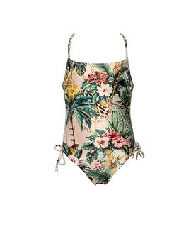 Gottex Kids Gottex Kids Girls' Jungle Treasure Criss Cross Back Adjustable One Piece Swimsuit
