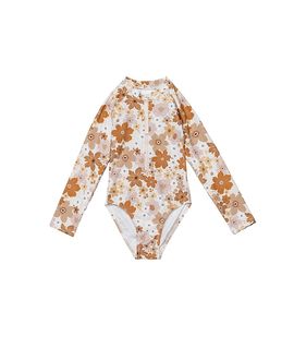 Gottex Kids Gottex Kids Girls' Nostalgic Bloom Long Sleeve Zip Front One Piece Swimsuit