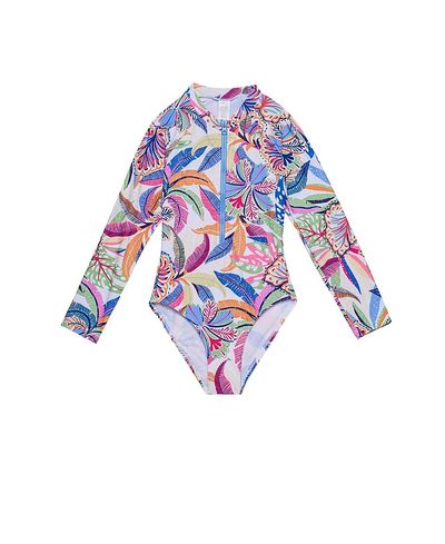 Gottex Kids Gottex Kids Girls' Tropic Fun Long Sleeve Zip Front One Piece