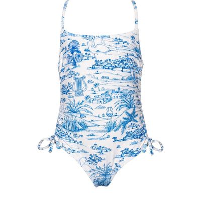 Gottex Kids Gottex Kids Summer Toile Criss Cross Back Adjustable One Piece Swimsuit