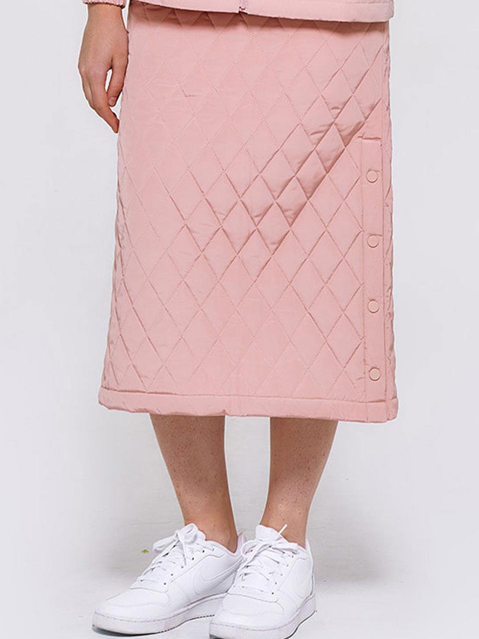 goxo Heart Attack Warmth Quilted Skirt Pink