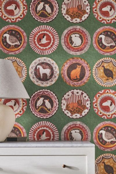 GP & J Baker Robina's Dinner Party Animal Wallpaper