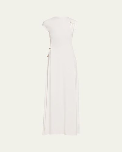 GRACE LING Relic Charms Gathered Jersey Maxi Dress