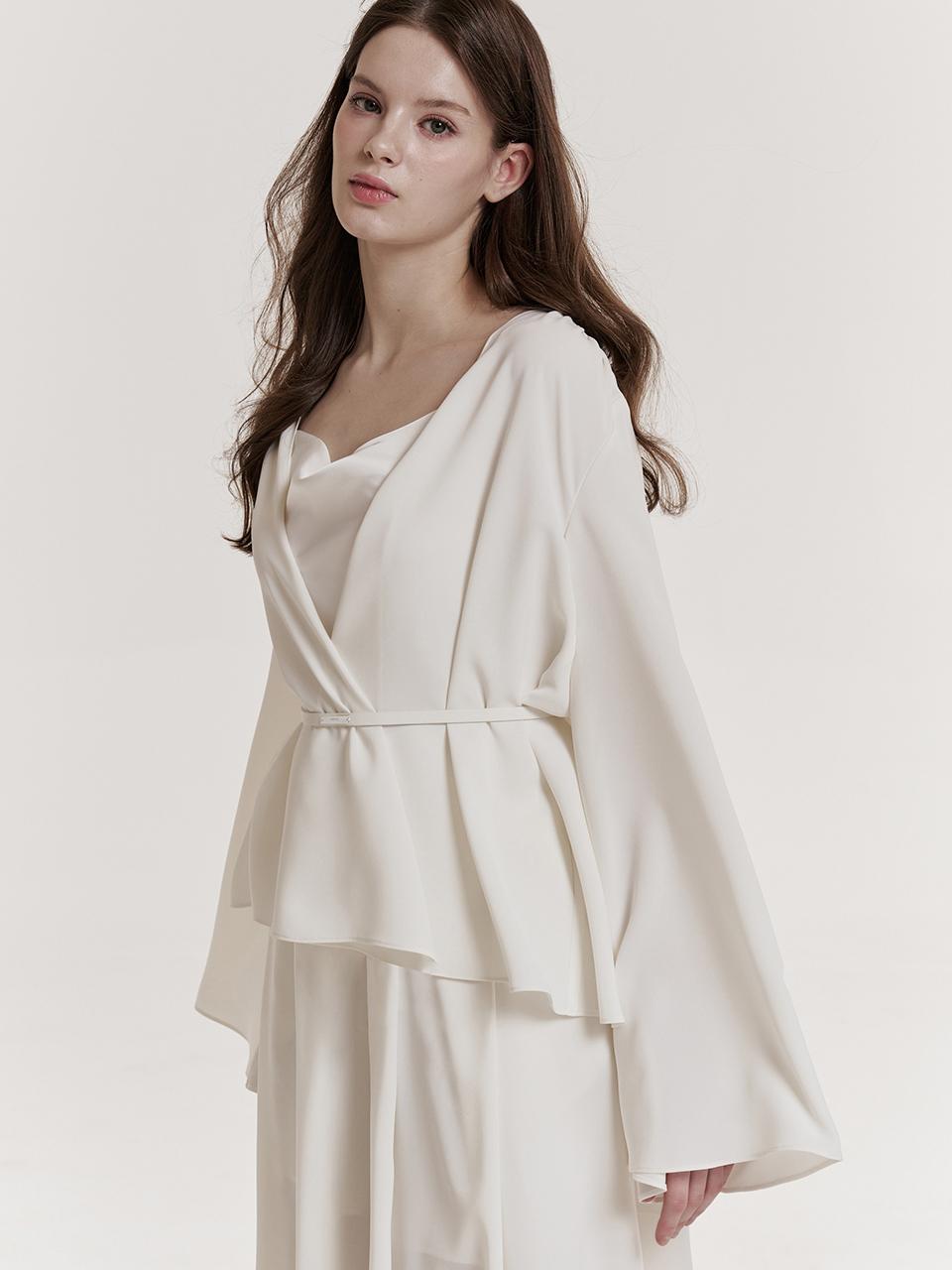 GRACE U APHRODITE #02 Shawl Cardigan Blouses [Ivory]