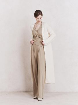 GRACE U Lumi Alpaca Long Cardigan (Ivory)