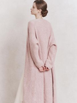 GRACE U Lumi Alpaca Long Cardigan (Pink)