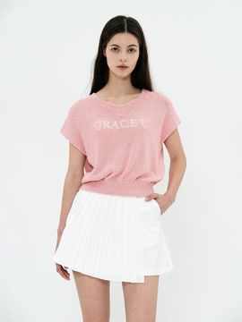 GRACE U Poppy Knit Vest_Pink