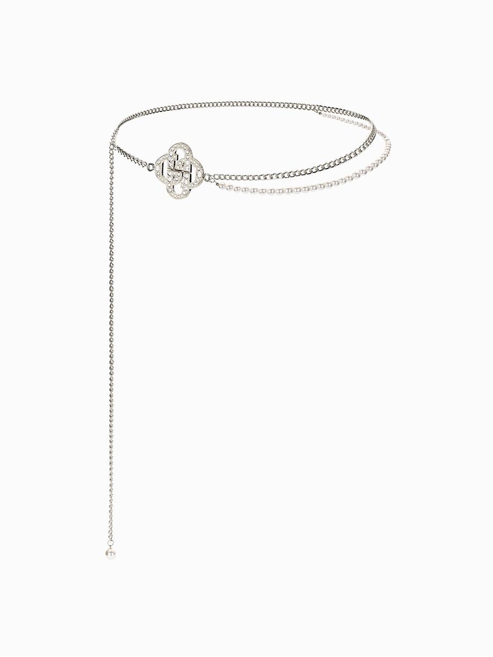 GRACE U Signature Logo Belt_Silver