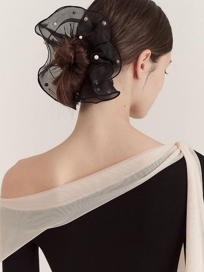 GRACE U Zena Hair Scrunchie_Black