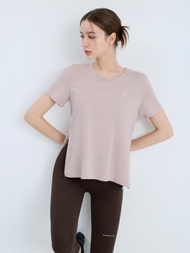 GRANDE LINE Modal Slit Standard-Fit Short Sleeve Yoga Top