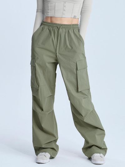 GRANDE LINE Pin-tuck Wide Cargo Yoga Pants