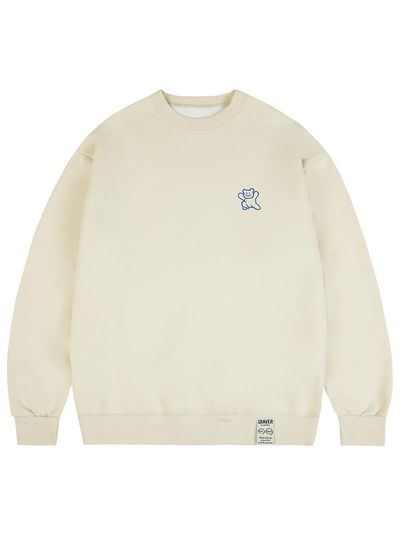GRAVER Small Line Bear Smile Cotton Polyester Sweatshirt