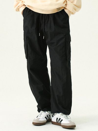 GRAVER [UNISEX] BANDING Nylon Cargo Pants_Black
