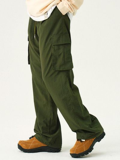 GRAVER [UNISEX] BANDING Nylon Cargo Pants_Khaki