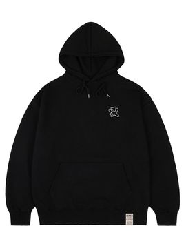 GRAVER Unisex Cotton-Polyester Bear Smile Hoodie [Black]