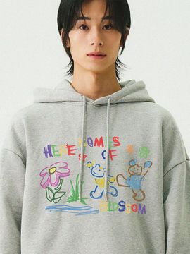 GRAVER Unisex Cotton-Polyester Digital Print Hoodie [Grey]