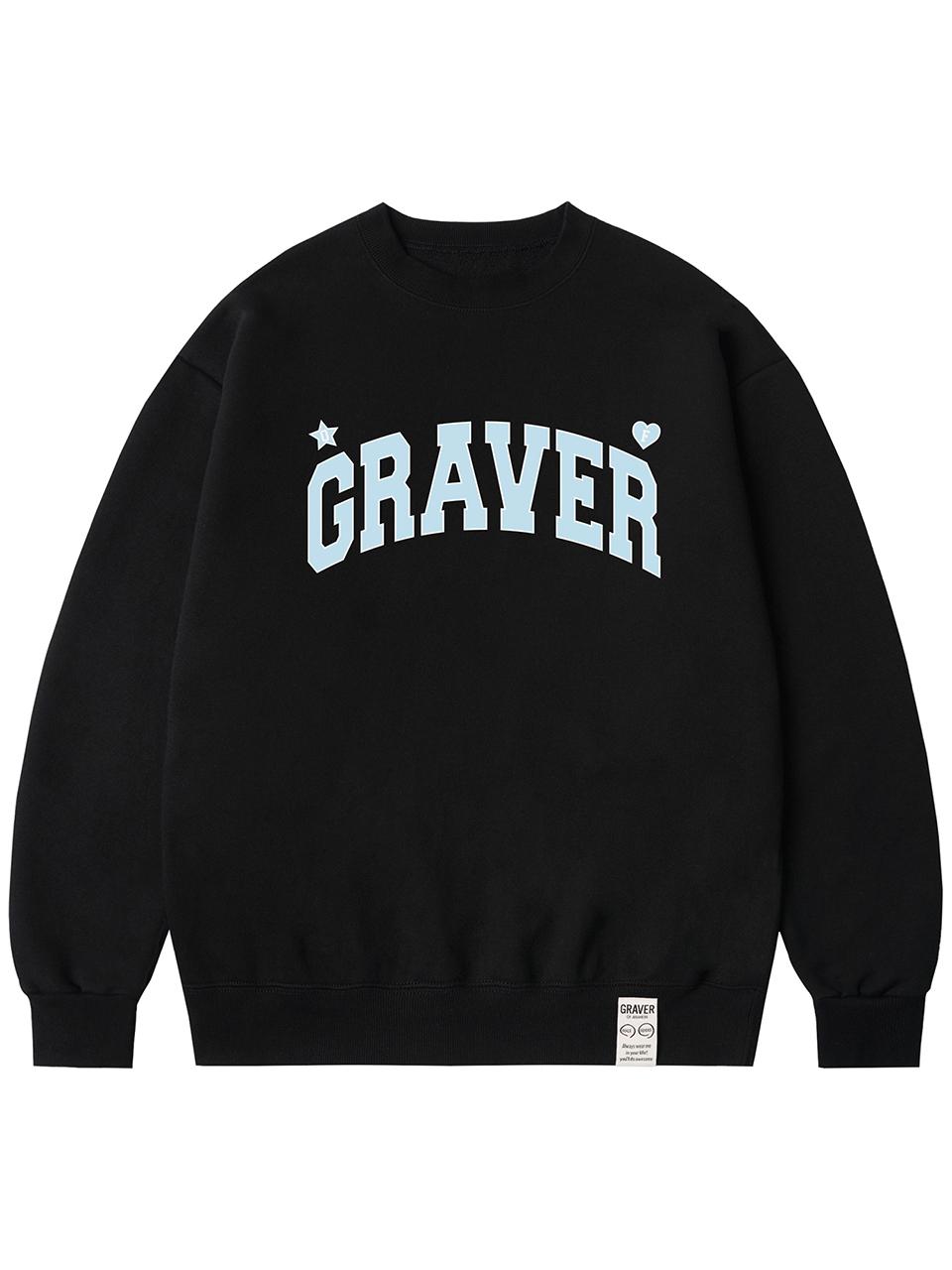 GRAVER Unisex Cotton Blend Arch Logo Sweatshirt [Black]