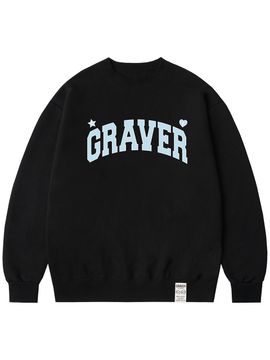 GRAVER Unisex Cotton Blend Arch Logo Sweatshirt [Black]