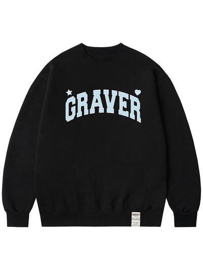 GRAVER Unisex Cotton Blend Arch Logo Sweatshirt [Black]