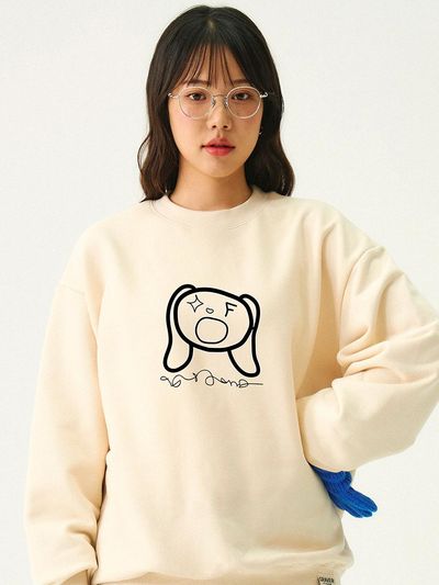 GRAVER Unisex Cotton Blend Lettering Sweatshirt