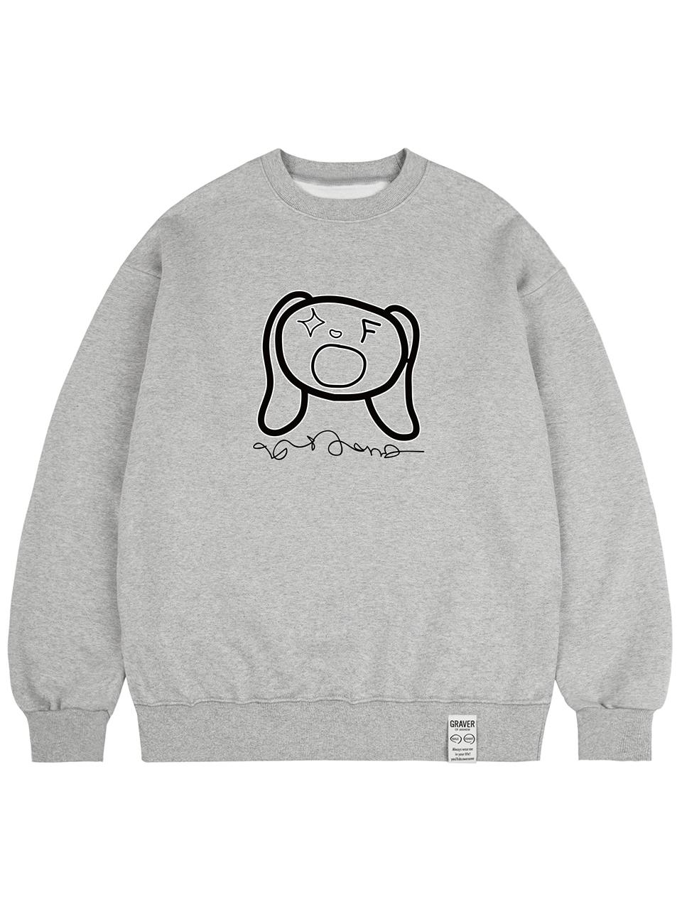 GRAVER Unisex Cotton Polyester Lettering Sweatshirt [Grey]