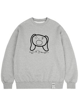 GRAVER Unisex Cotton Polyester Lettering Sweatshirt [Grey]