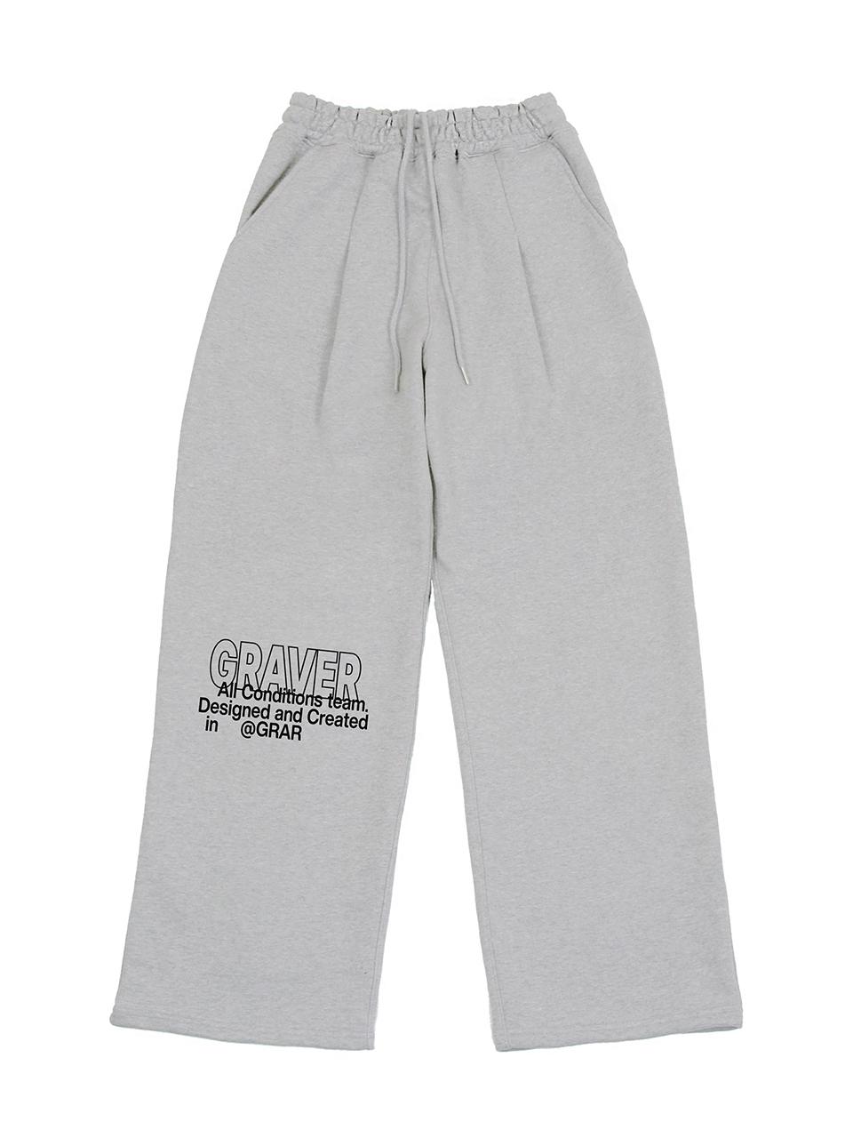 GRAVER [UNISEX] GRAR - LETTERING Sweat Pintuck Wide Pants