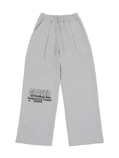 GRAVER [UNISEX] GRAR - LETTERING Sweat Pintuck Wide Pants