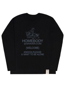 GRAVER [UNISEX] HOME BODY Long-Sleeved T-Shirt_Black