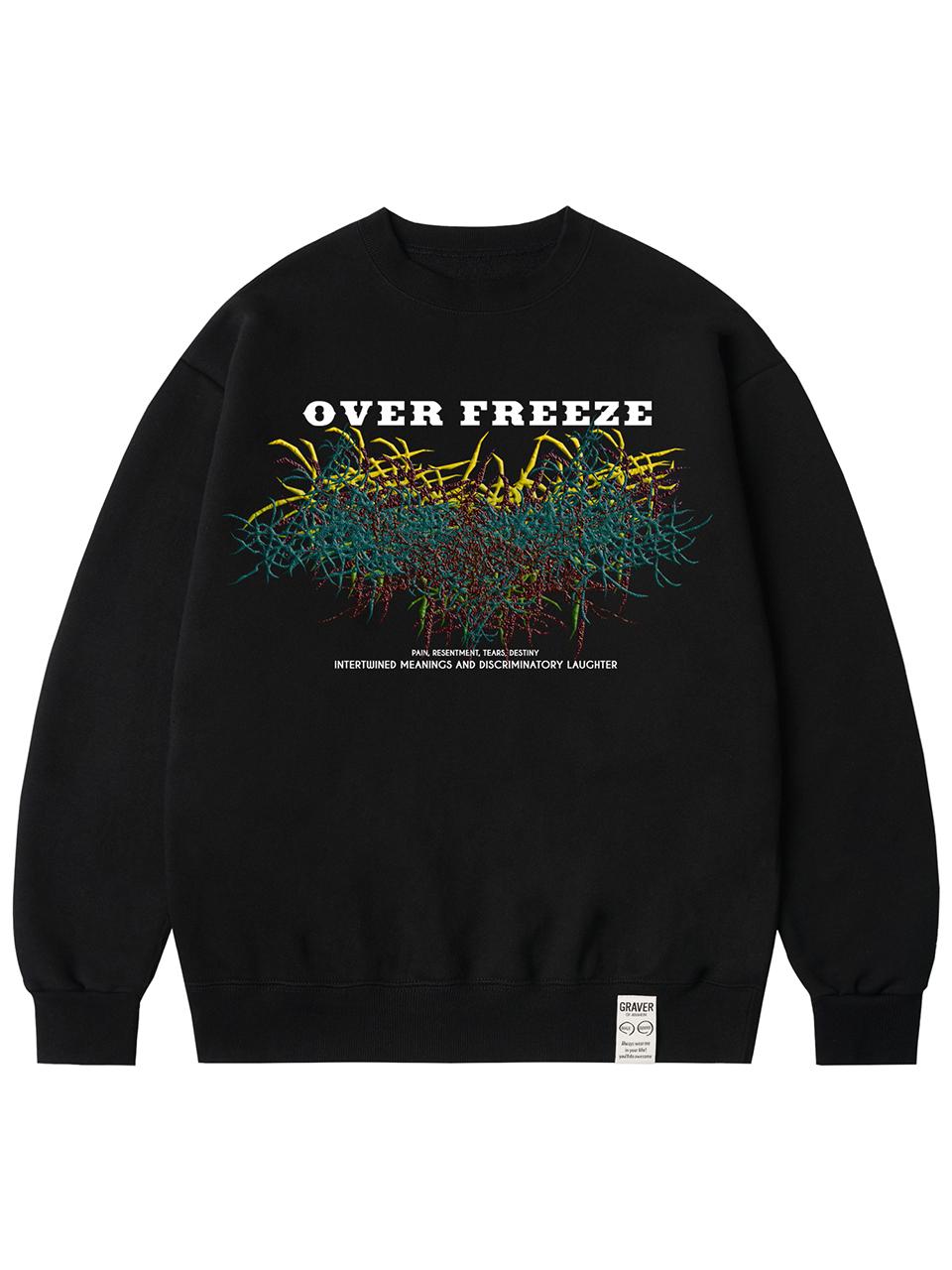 GRAVER [UNISEX] Oversized Freeze Sweatshirt_Black
