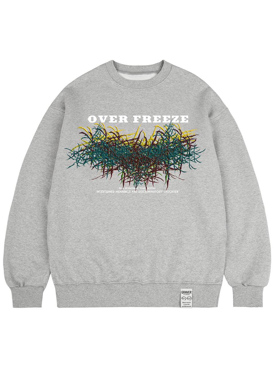 GRAVER [UNISEX] Oversized Freeze Sweatshirt_Gray