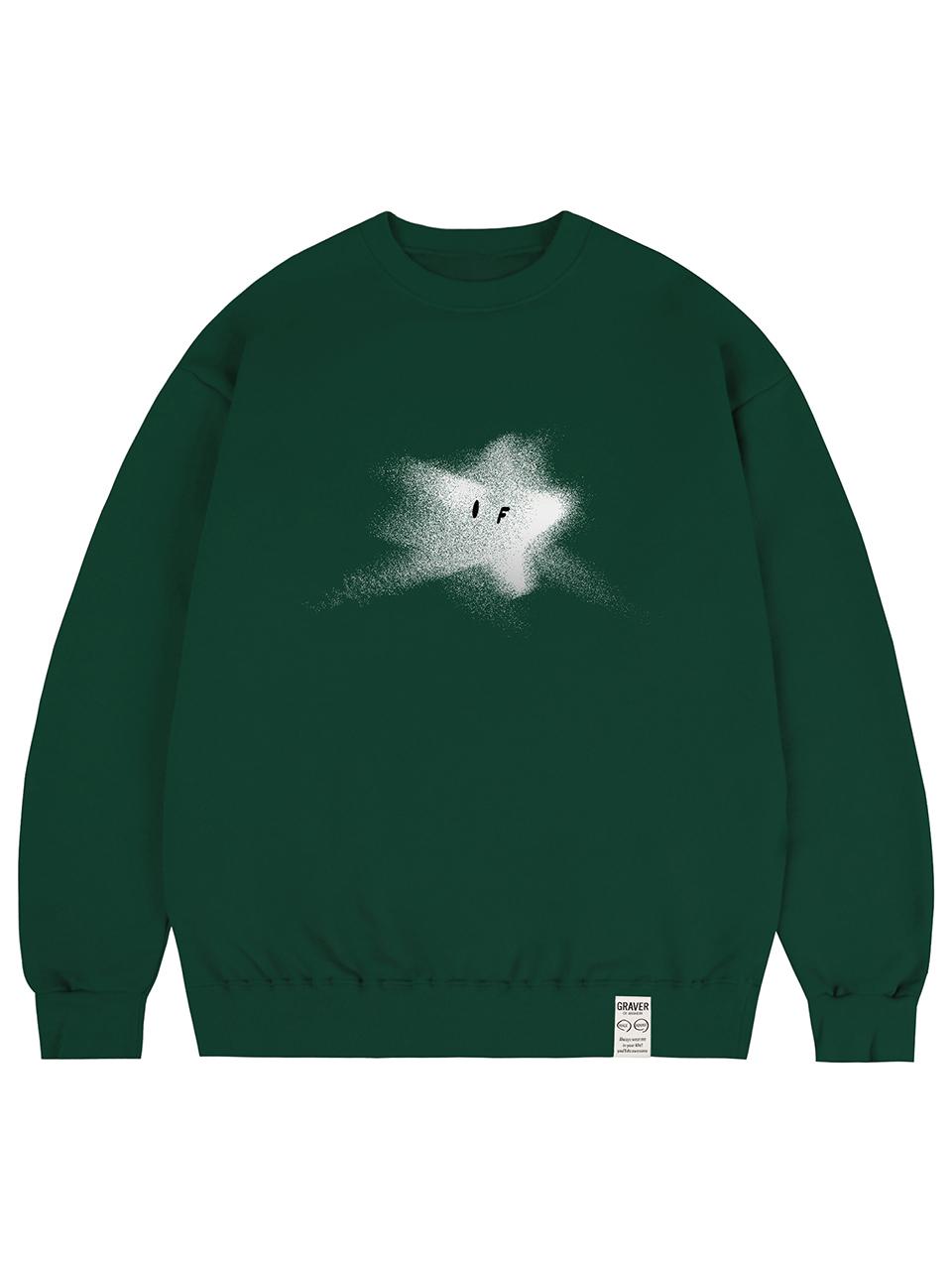 GRAVER Unisex Star Cotton-Polyester Sweatshirt [Green]