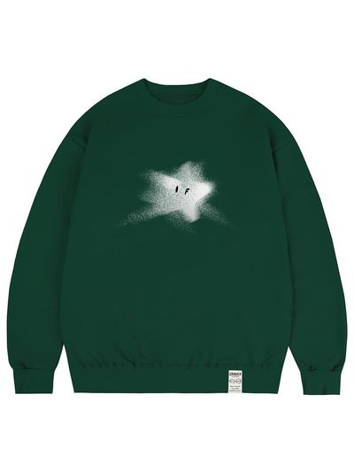 GRAVER Unisex Star Cotton-Polyester Sweatshirt [Green]