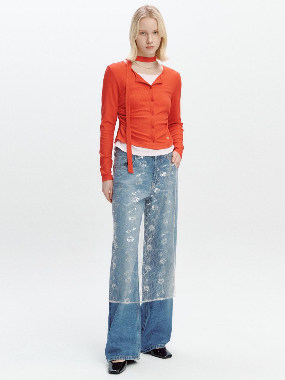 GRAYDATION 2 In 1 Layered T-shirt Cardigan [RED]