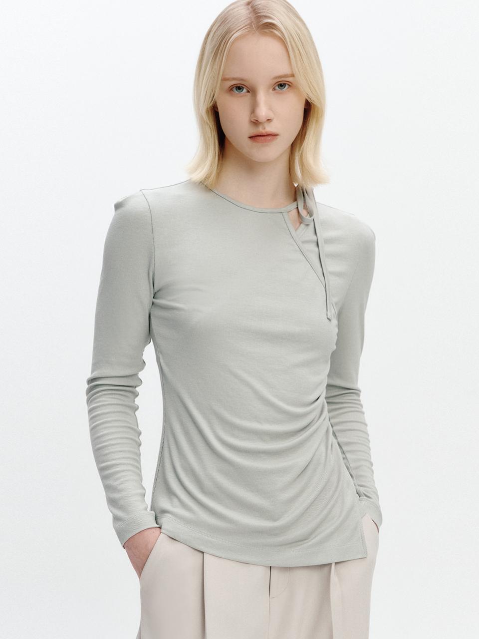 GRAYDATION Asymmetric Strap T-blouse [Green]