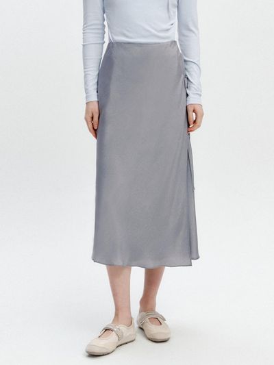 GRAYDATION Layered Strap Wrap Skirt [GRAY]