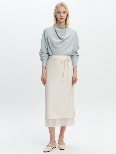 GRAYDATION See-through Layered Maxi Skirt