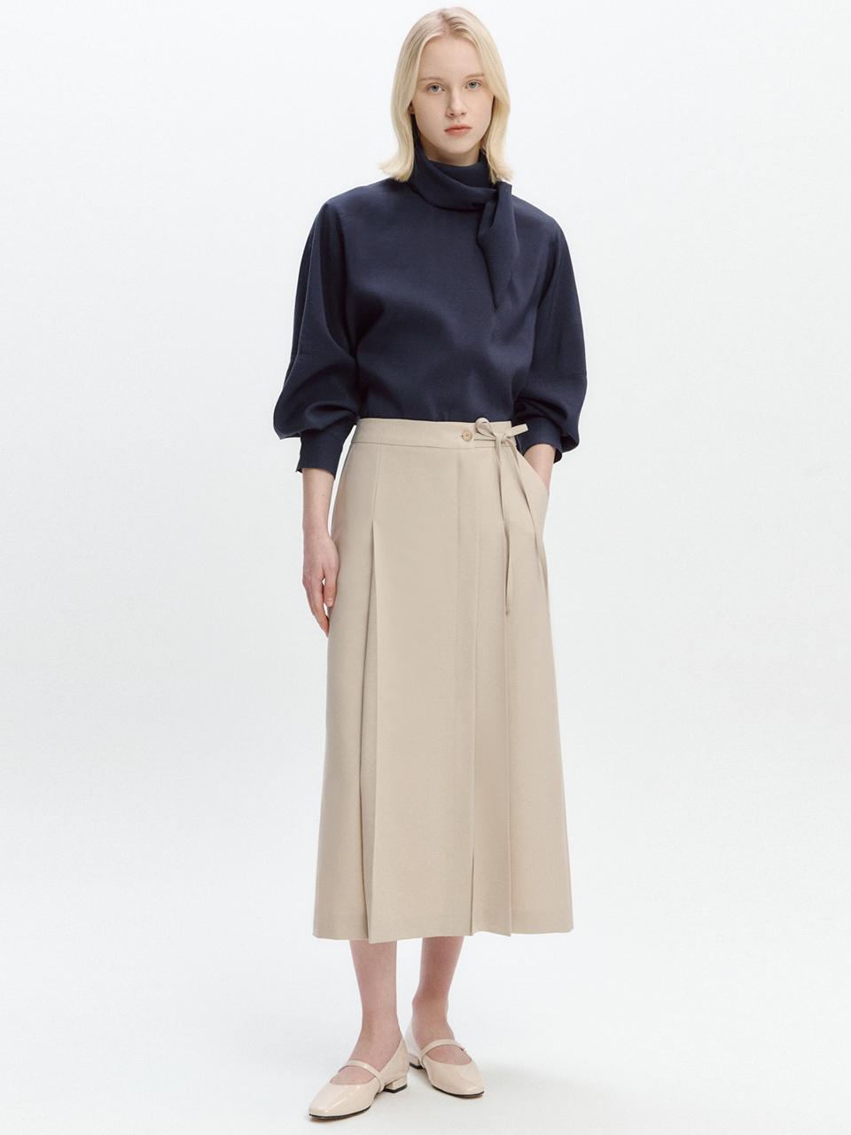 GRAYDATION Tuck-deco Wrap-type Skirt