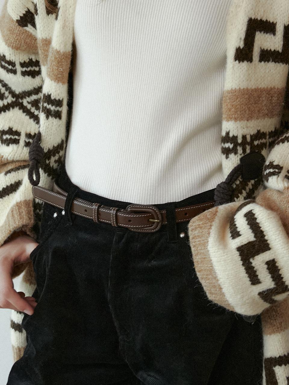 GREENBUTTER Classic Leather Belt (Brown)