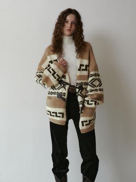 GREENBUTTER Fur Duffle Cardigan (Brown)